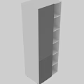 Modern Wardrobe Design With Grey And White Panels And Open Shelves
