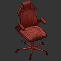 Ergonomic Black Blue Leather Gaming Chair With Adjustable Armrests And Swivel Wheels