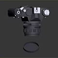 Vintage Black Electronic Camera With Detachable Lens Cap And Classic Design