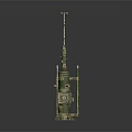 Green Equipment With Tall Slender Top Base Stand Central Control Panel And Red Small Lights