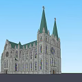 Ancient Gothic Architecture Featuring Tall Spires And Colorful Stained Glass Windows