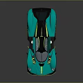 Teal Supercar With Open Scissor Doors And Neon Green Accents On Reflective Surface