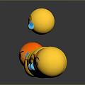 Various Yellow Emojis With Different Expressions Arranged On Black Background With Reflection 3d model