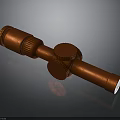 Red Telescopic Optical Device With Knobs And Cylindrical Structure