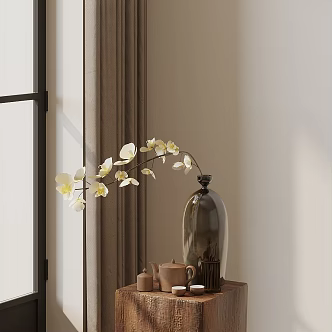 Orchid floral orchid ornaments orchid potted plant 3d model