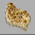 Natural Orange Crystal Cluster With Shiny Mineral Formations On White Matrix
