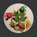 Bowser Character Action Figure With Red Horns Yellow Body Armor And Standing Pose