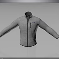 Gray Casual Jacket With Stand Collar Zipper And Extended Sleeves For Everyday Wear