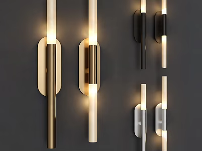 Modern Wall Lamps With Various Designs And Gold Black Silver Finishes 3d model