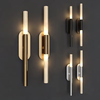 Modern Wall Lamps With Various Designs And Gold Black Silver Finishes 3d model