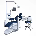 Professional Dental Treatment Equipment With Dental Chair Doctor Stool And Medical Instruments