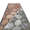 Natural Rustic Stone And Wood Pathway Design For Outdoor Garden Use