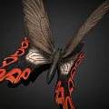 Game Movie Character Butterfly with Black Orange Wing Patterns and Detailed Design