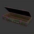 Open Green Metal Crate With Wooden Interior And Labeled Details