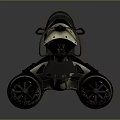 Futuristic Hovering Vehicle With Jet Engine Transparent Canopy Sci Fi Gray White Red Design 3d model