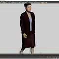 Woman Walking In Dark Professional Suit With Skirt And Light Blue Top