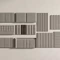 Modern Upholstered Headboard Collection With Various Gray Brown Textures And Styles 3d model