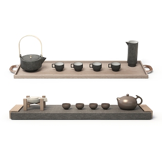 New Chinese Tea Set Tea Set 3d model