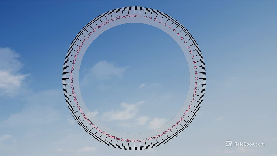 High Quality Circular Hardware Measuring Tool With Clear Scales And Numbers 3d model 