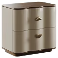 Elegant Modern Chest of Drawers with Light Colored Finish and Gold Handles