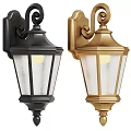 Classic Black And Gold Wall Sconces With Glass Shades For Home Decor
