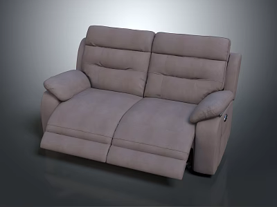 Modern Gray Reclining Sofa With Comfortable Seats Ideal For Multiple People Relaxing 3d model