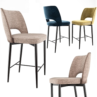 Modern Fabric Bar Chair 3d model