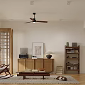 Cozy Natural Wood Style Living And Dining Room Interior With Comfortable Furniture And Relaxing Atmosphere