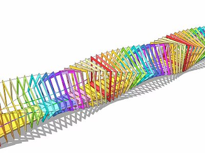 Colorful Pergola Design With Multicolored Frames And Shadow Effects 3d model