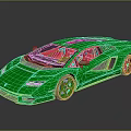 Green Sports Car With Sleek Design Red Interior And Modern Alloy Wheels