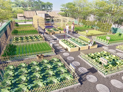 Modern Garden Ecological Experience Space Rural Vegetable Garden Organic Garden Shared Farm Nongjiale Agricultural Nursery 3d model