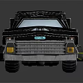 Futuristic Black Truck 3D Model With Sleek Body Aerodynamic Shape And Headlights