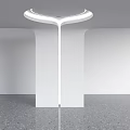 Modern Ceiling Design with Circular LED Light and White Columns 3d model