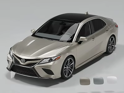 Silver Sedan With Black Roof And Color Options For Modern Car Style 3d model