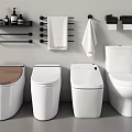 Modern Bathroom Toilets With Towel Rack Toilet Paper Holder And Storage Shelf