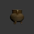 Traditional Clay Pot With Handle And Three Legs For Furniture Decoration In Classic Style