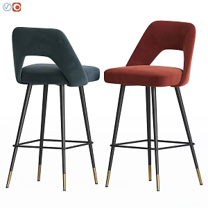 Eichholtz modern Italian bar chair bar stool fabric metal fabric 3d model