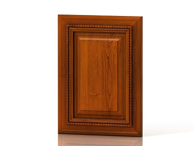 Classic Wooden Cabinet Door With Carved Frame And Natural Wood Grain 3d model