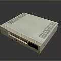 White Computer External Device With Cooling Vents Front Buttons And Display Panel 3d model