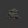 Fresh Natural Wood Logs Stacked On Wooden Pallet For Construction Materials