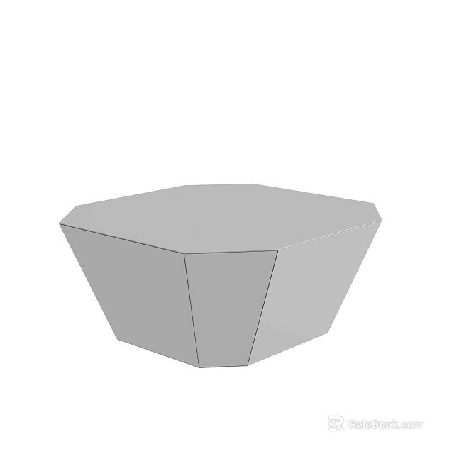 Modern Gray Geometric Sofa Stool With Smooth Surface And Minimalist Design 3d model