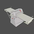 Stainless Steel Commercial Kitchen Dough Rolling Machine With Extendable Tables 3d model
