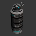 Black Cylindrical Weapon Explosive Device With 3407 Number Ring Sections And Top Handle
