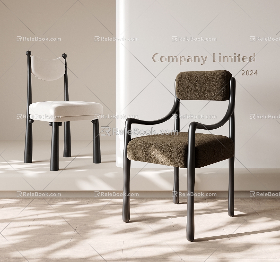 American Middle Ancient Dining Chair 3d model