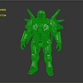 Futuristic Armored Mechanical Character With Silver Blue Armor And Back Thrusters