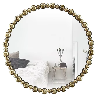 Modern Mirror Glass Round Sphere Gold 3d model