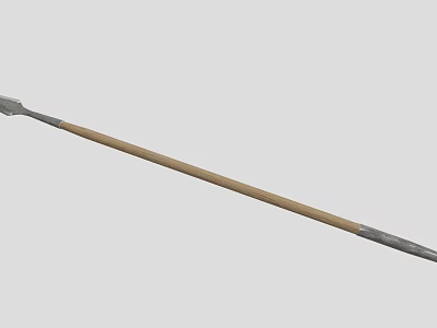 Classic Traditional Weapon Featuring Long Wooden Handle And Sharp Metal Tip 3d model