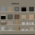 Poliform Stylish Storage Boxes on Shelves with Various Designs and Materials