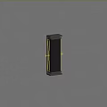 Modern Wall Sconce Lighting Fixture With Black Frame And Striped Shade Illuminated Exterior