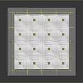 Recreational Square Netted Trampoline Play Equipment With Yellow Frames And White Surface